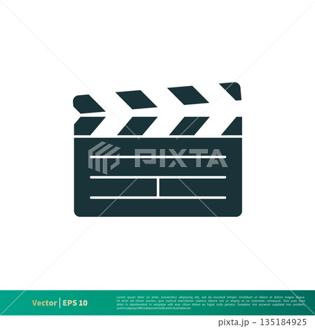 Movie Clapper Board Icon Vector Logo Template Illustration Design. Vector EPS 10. 135184925