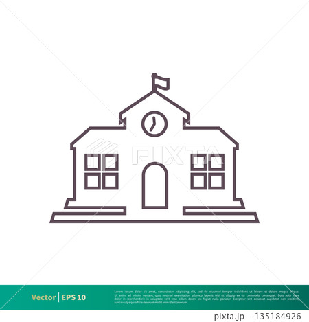 School Building Icon Vector Logo Template Illustration Design. Vector EPS 10. School Building Icon Vector Logo Template Illustration Design. Vector EPS 10. 135184926