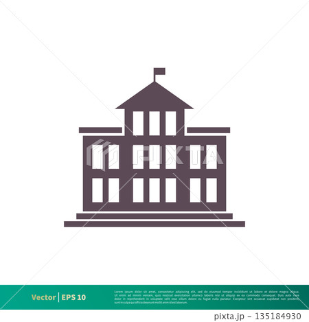 School Building Icon Vector Logo Template Illustration Design. Vector EPS 10. School Building Icon Vector Logo Template Illustration Design. Vector EPS 10. 135184930