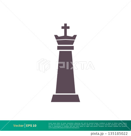 King Chess Icon Vector Logo Template Illustration Design. Vector EPS 10. King Chess Icon Vector Logo Template Illustration Design. Vector EPS 10. 135185022