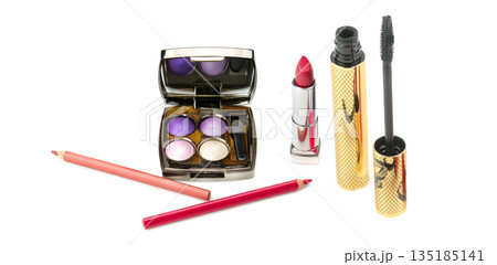 Decorative Cosmetics Set on White Background 135185141