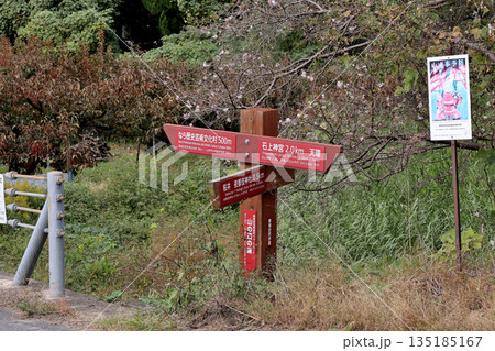 山の辺の道　行先表示板　なら歴史芸術文化村　石上神宮　桜井　夜都伎神社　東海道自然歩道 135185167