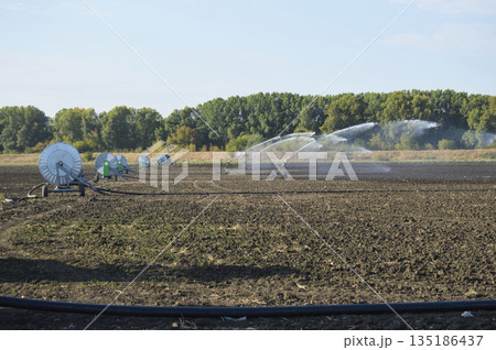self-propelled irrigation system for industrial irrigation agricultural fields self-propelled irrigation system for industrial irrigation agricultural fields 135186437