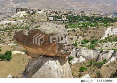 "Three Beauties" are rock formations located near the city of Urgup in Cappadocia 135186661