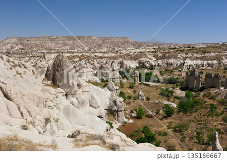 rock formations located near the city of Urgup in Cappadocia rock formations located near the city of Urgup in Cappadocia 135186667