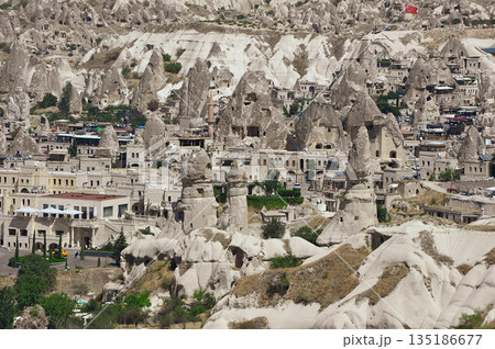 rock formations located near the city of Uchisar in Cappadocia, Turkey 135186677