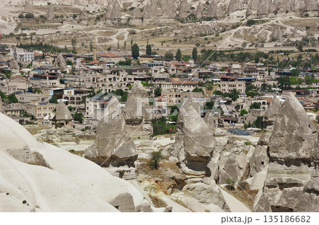 rock formations located near the city of Uchisar in Cappadocia, Turkey 135186682