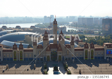 view of the Island of Dreams amusement park in Moscow 135186745