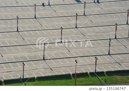 view of the parking lot in Moscow - top view 135186747