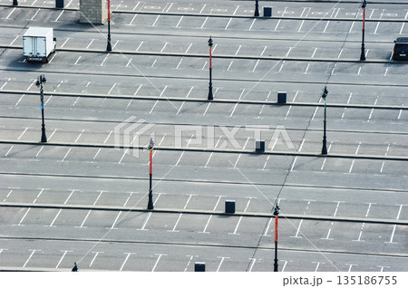 view of the parking lot in Moscow - top view 135186755