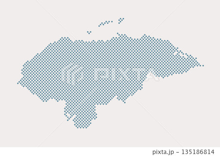 Vector map Honduras from points, dotted template Vector map Honduras from points, dotted template 135186814