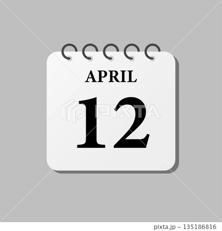 Icon page calendar day - 12 April 135186816