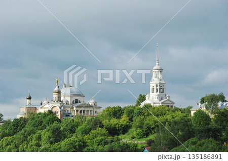 view of the Novotorzhsky Borisoglebsky Monastery in Torzhok view of the Novotorzhsky Borisoglebsky Monastery in Torzhok 135186891