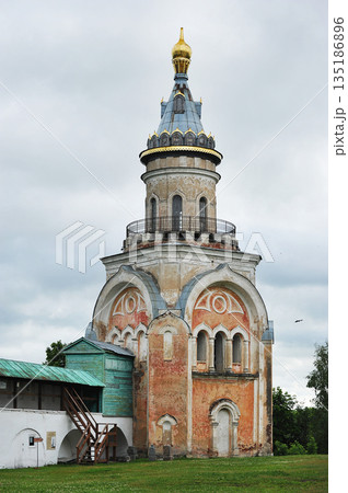 candle tower in Borisoglebsky Cathedral in Torzhok 135186896