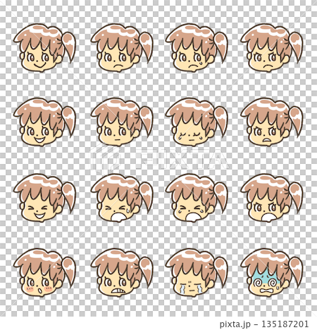 僅面部表情集 1 女孩 僅面部表情集 1 女孩 135187201