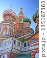 view of the domes of St. Basil's Cathedral in Moscow 135187363