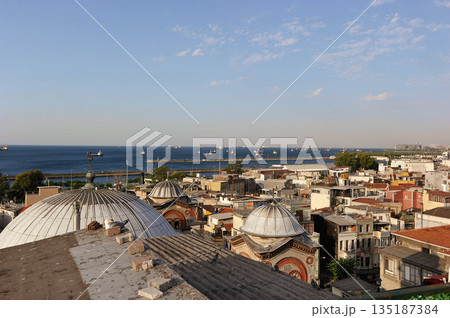 roofs of houses in Fatiha district in Istanbul 135187384