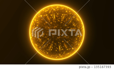 Golden abstract energy orb with glowing particles and luxury light flow on dark background. Futuristic digital sphere concept with premium and elegant visual atmosphere. Golden abstract energy orb with glowing particles and luxury light flow on dark background. Futuristic digital sphere concept with premium and elegant visual atmosphere. 135187393