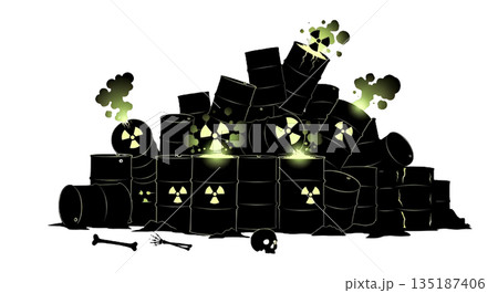 放射能汚染・廃棄物・シルエット 135187406
