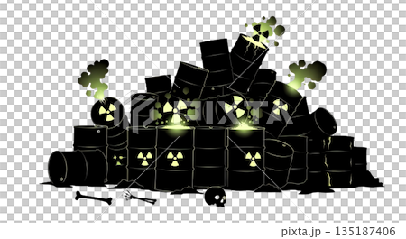 放射能汚染・廃棄物・シルエット 135187406