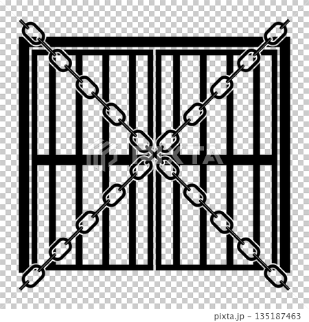 A cage sealed with chains 135187463