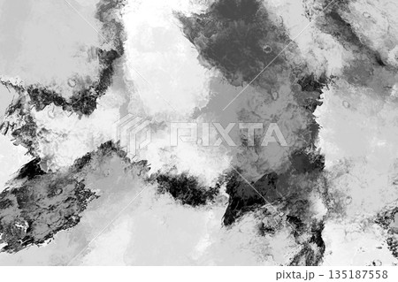 Black and white contemporary abstract artistic painting texture  Modern grunge background Light and dark rough stains blots brushstrokes pattern Overlay design element with textured monochrome surface 135187558