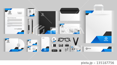 collection of professional stationery template for business presentation 135187756