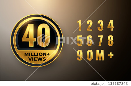 40 million or 40M views celebration background banner 135187848