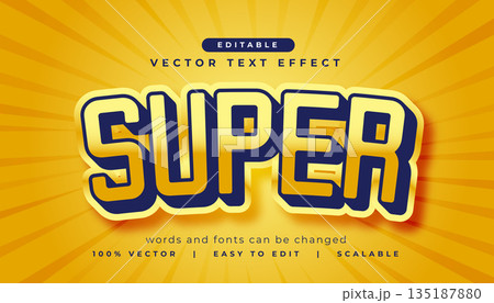 super text effect style editable in yellow color 135187880