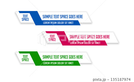 stylish lower third text screen banner in set of three 135187974
