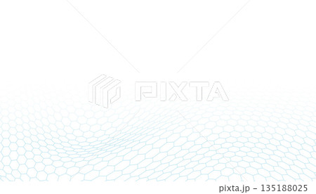 creative blue hexagon shape pattern perspective background design 135188025