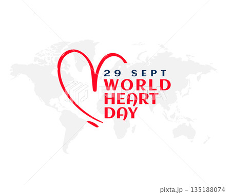 29th sept international heart day poster with world map design 29th sept international heart day poster with world map design 135188074
