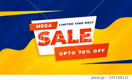 mega sale offer banner with discount details modern design 135188111