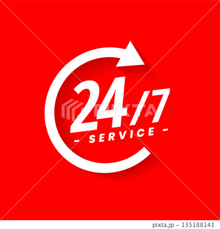 24 hours and 7 days service availability concept background 24 hours and 7 days service availability concept background 135188141