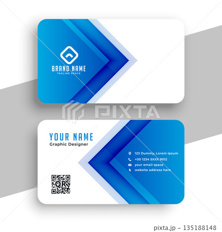 white and blue professional business card template for individual biz 135188148