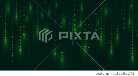 digital binary code matrix banner with falling numbers design digital binary code matrix banner with falling numbers design 135188272
