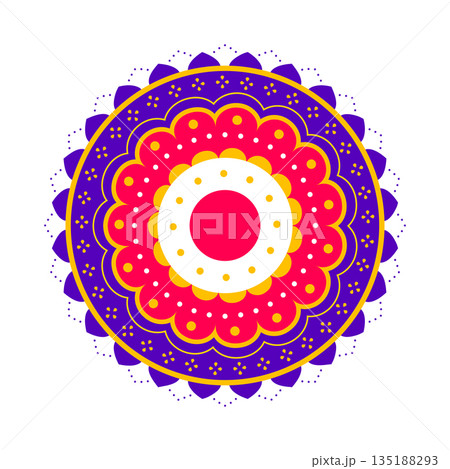 decorative floral mandala rangoli in indian style decorative floral mandala rangoli in indian style 135188293