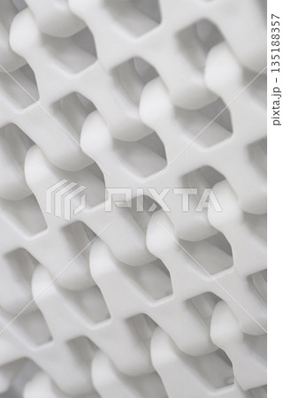 Conveyor belt made of white plastic links Conveyor belt made of white plastic links 135188357