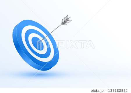 3d business target dartboard for corporate goal achievement 135188382