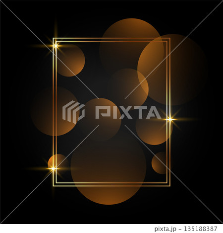 beautiful golden blank frame background with bokeh effect beautiful golden blank frame background with bokeh effect 135188387