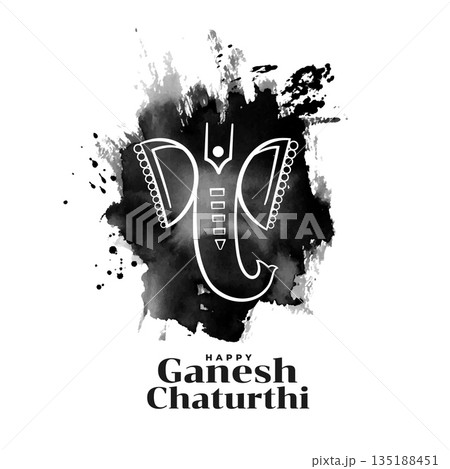 happy ganesh chaturthi festive background with grungy effect 135188451