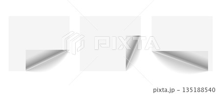 collection of clean empty twisted page corner mock-up 135188540