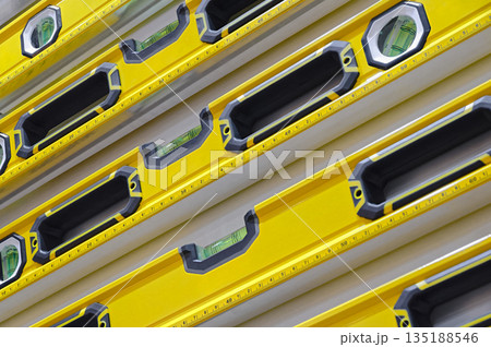Group of construction bubble levels Group of construction bubble levels 135188546