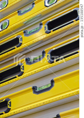 Group of construction bubble levels Group of construction bubble levels 135188547