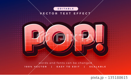 pop text effect editable in comic style 135188615