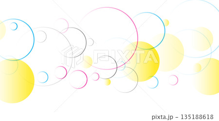 geometric style colorful round shape on white banner design 135188618