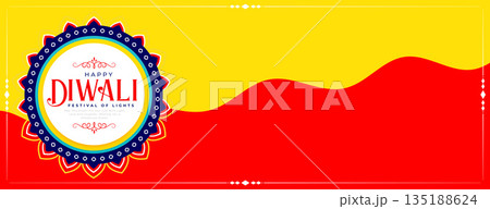 indian festive shubh diwali rangoli banner design 135188624
