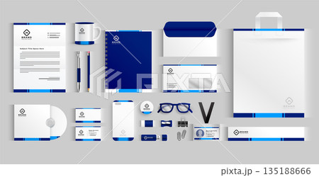 collection of corporate business stationery brochure for presentation 135188666