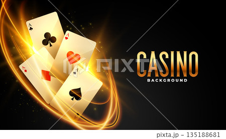 casino ace card with light streak effect background 135188681