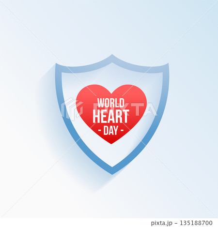 simple world heart day shield background for health protection 135188700